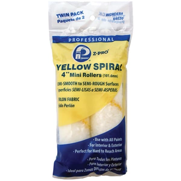 Swivel 4 in. Yellow Spiral Roller Cover, 2PK SW3852429 - main
